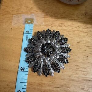 Elegant‎ Silver and Black Brooch